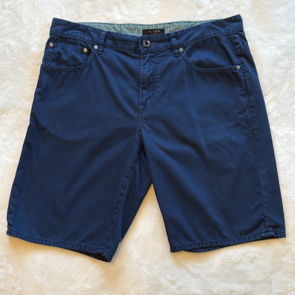 Ted Baker Men’s 5 Pocket Cotton Blue Shorts - Picture 5 of 13